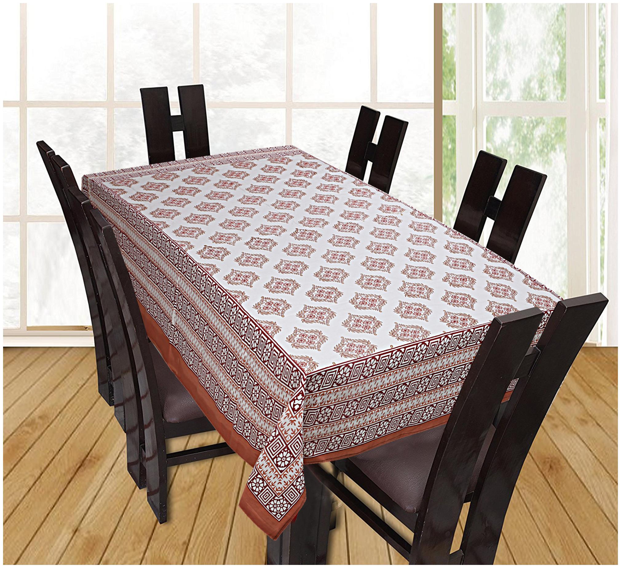 

TEXSTYLERS Floral Printed Cotton 6 Seater Table Cover