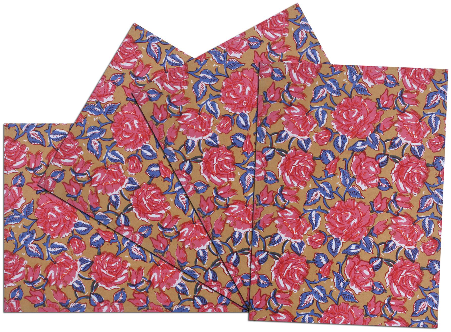 

Texstylers Jaipuri Block Printed Thick Cotton Canvas Set Of 4 Pcs S Dining Table Placemats