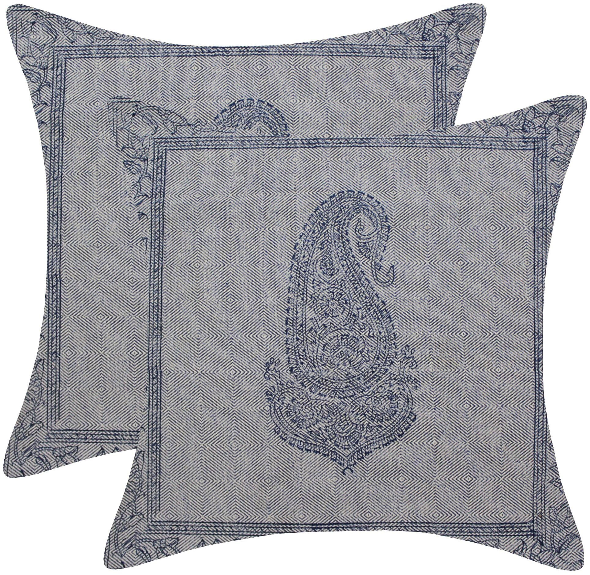 

TEXSTYLERS Printed Cotton Square Shape Blue Cushion Cover ( Regular Pack of 2 )