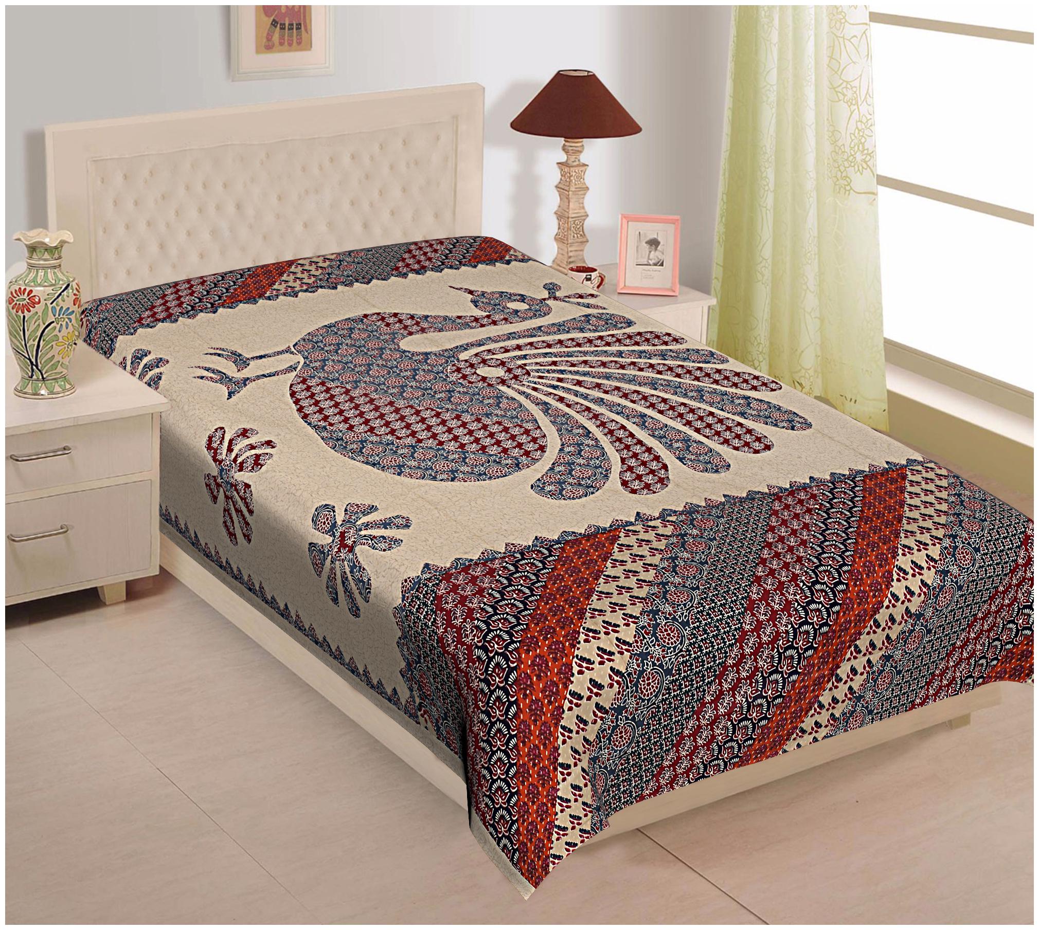 

TEXSTYLERS Cotton Abstract Single Size Bedsheet 180 TC ( 1 Bedsheet Without Pillow Covers Multi )