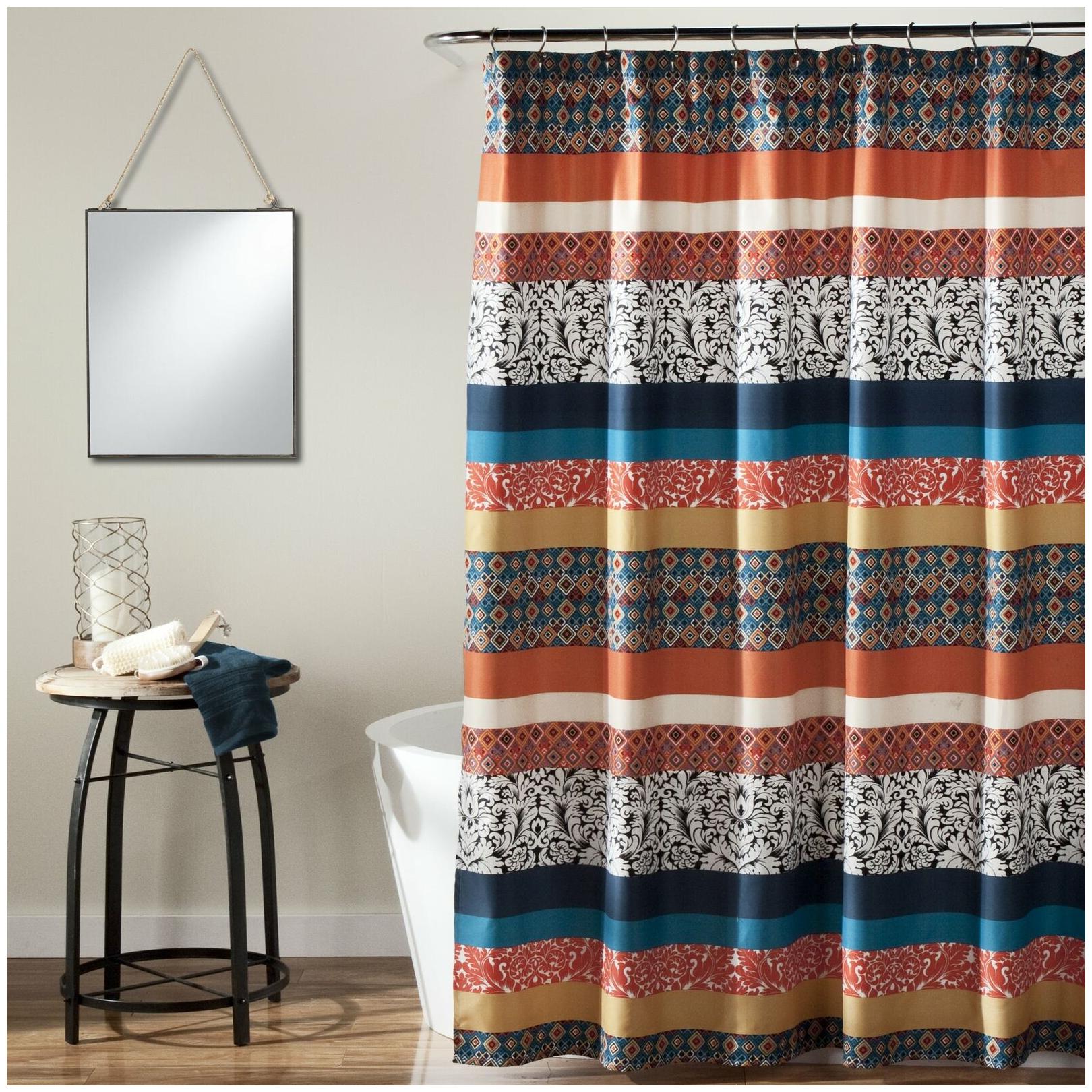 

The Curated Nomad Lyon Boho Stripe Shower Curtain Grey