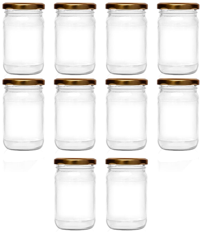 

The Falling Leaf 125ml Set of 10 Transparent Glass Canisters Jars