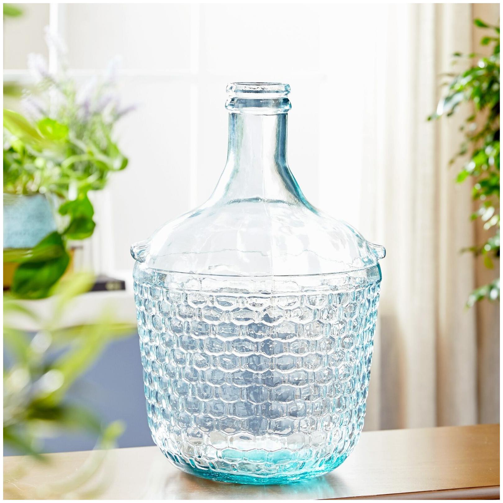 

The Gray Barn Jartop Wide Glass Bottle Vase Blue Clear