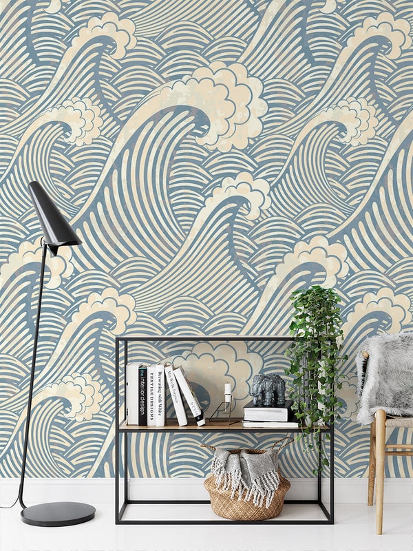

The Inspire Decor Peel and Stick Wallpaper Removable Wallpaper Self Adhesive Repeat Pattern Wallpaper Waves Wallpaper