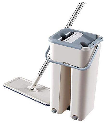 

Theprohomes Mop with Bucket -Hands-Free Microfiber Flat Spin Mop System 360 Flexible Head Mop with 2 Microfiber Pads