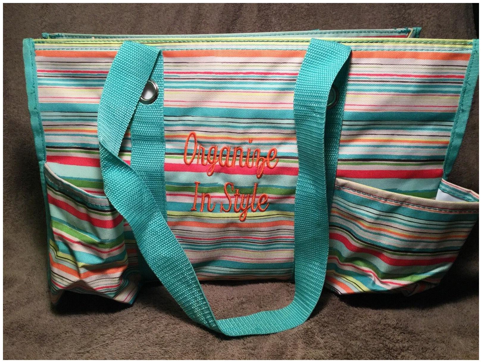 

Thirty-One Bags Zip Top Organizing Utility Bag 7 pockets