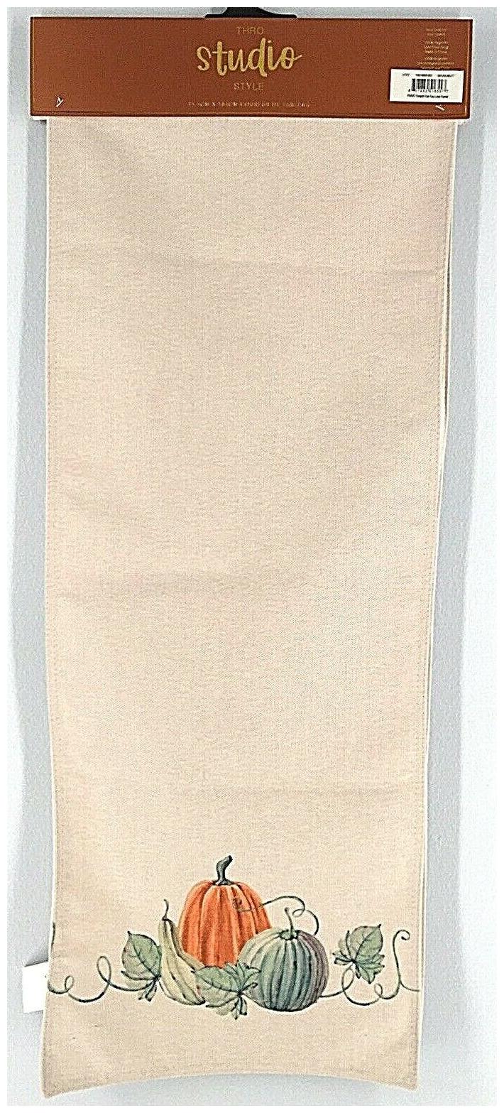 

Thro Studio Style Table Runner 14 X72 NWT Faux Linen 100 Polyester Pumpkins