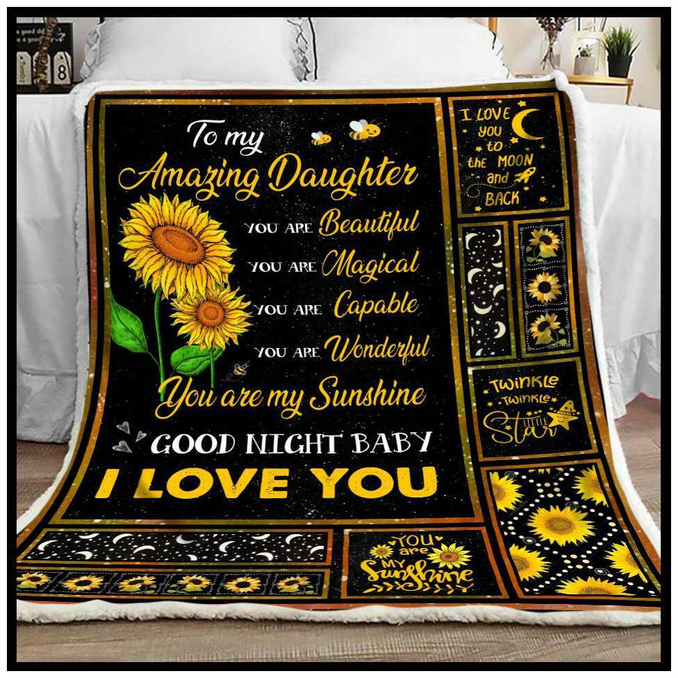 To My Daughter Sunflower Sofa Fleece Blanket 50-80