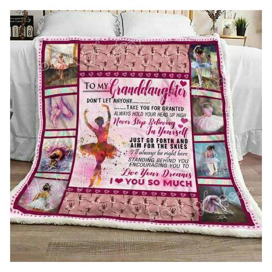 To My Granddaughter Sofa Fleece Blanket 50x60x80