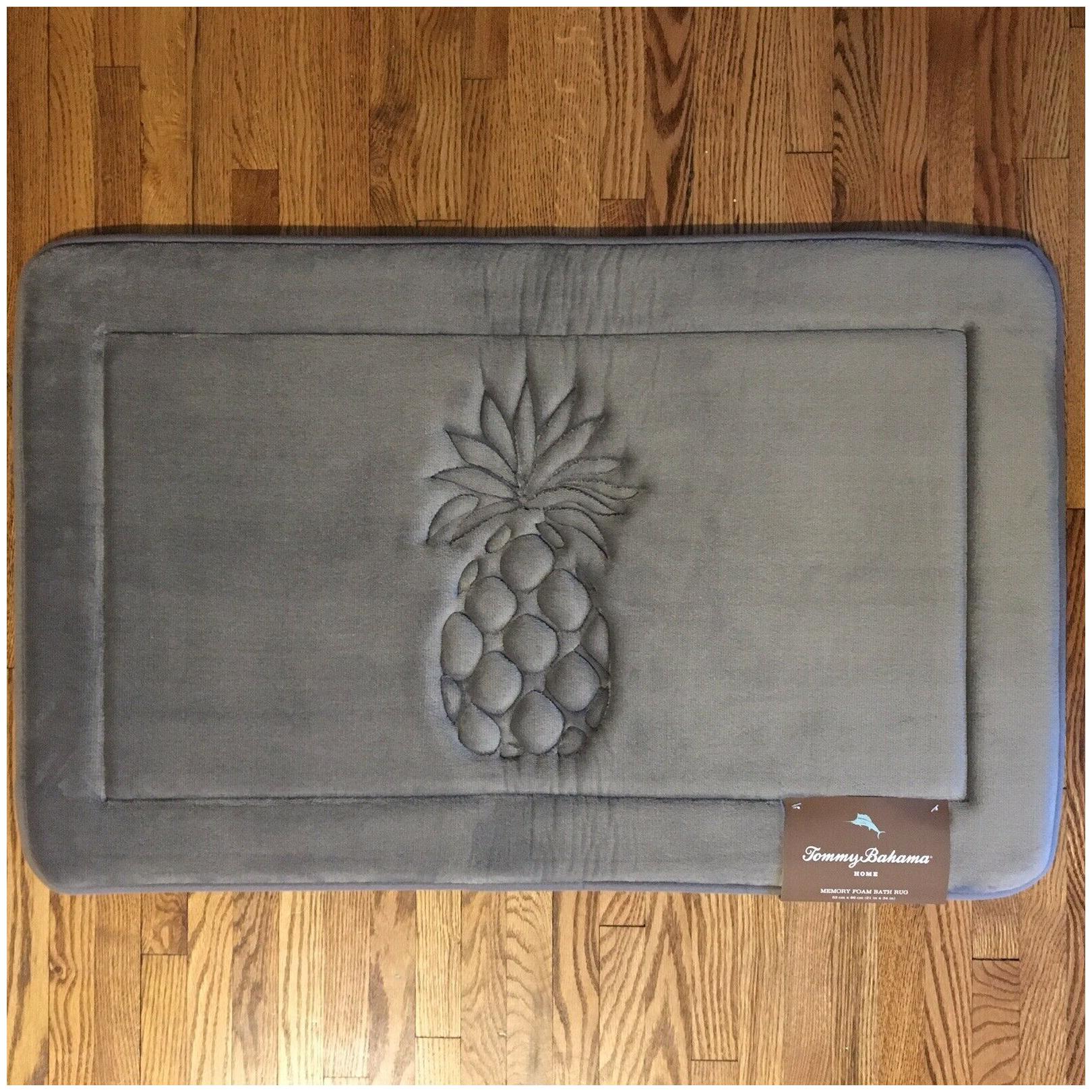 

Tommy Bahama Pineapple Memory Foam Floor Bath Tub Mat Bathroom Bathtub Dark Gray