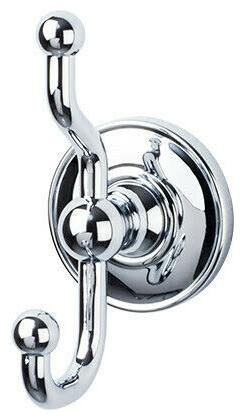 

Top Knobs ED2D Chrome Edwardian Bath Double Robe Hook Plain Backplate