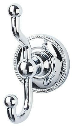 

Top Knobs ED2A Chrome Edwardian Bath Double Robe Hook Beaded Backplate