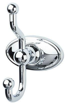 

Top Knobs ED2C Chrome Edwardian Bath Double Robe Hook Oval Backplate