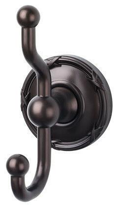 

Top Knobs ED2E Bronze Edwardian Bath Double Robe Hook Ribbon Backplate