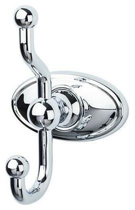 

Top Knobs ED2C Chrome Edwardian Bath Double Robe Hook Oval Backplate