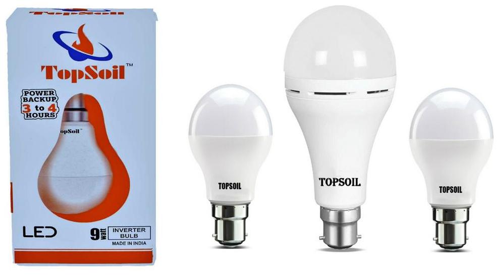 

Topsoil Rechargeable Inverter Emergency Led Bulb Pack Of One Inverter Led Bulb And Two Normal 9 Watt Led Bulb