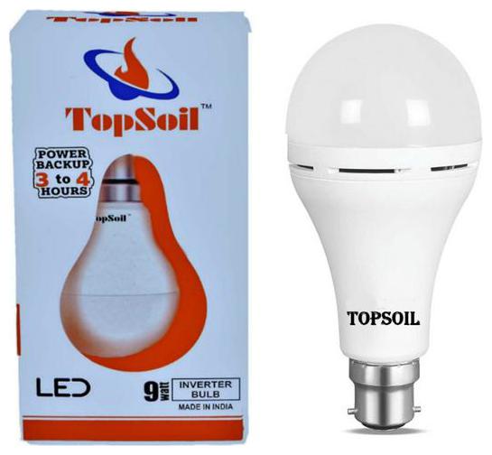 

Topsoil Rechargeable Inverter Led Bulb 9 Watt Power Backup Up To 3 Hours Pack Of 1