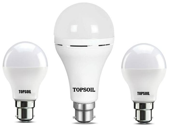 

Topsoil Rechargeable Inverter Emergency Led Bulb Pack Of One Inverter Led Bulb And Two Normal 9 Watt Led Bulb