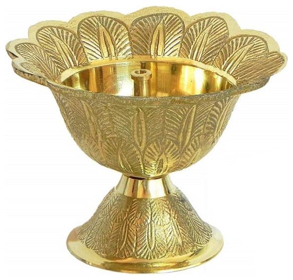 

Total Solution Brass Akhand Diya Golden Set Of 1