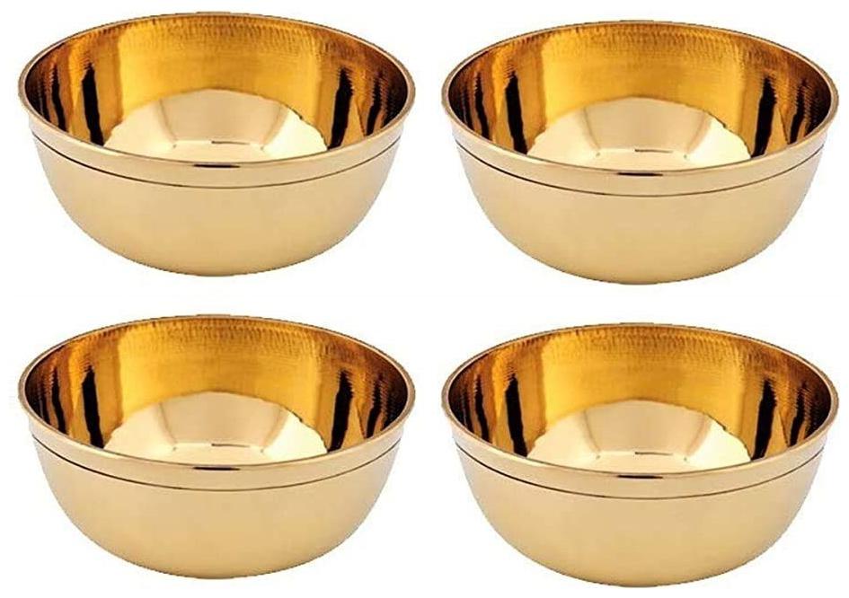 

Total Solution Brass Aarti Katori Golden Set Of 4