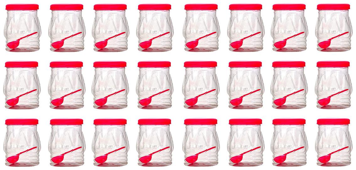 

Total Solution 24 Pcs Tea Coffee And Sugar Plastic Box Dabba Jars Containers Set Of 24 With Spoons (500 Ml)