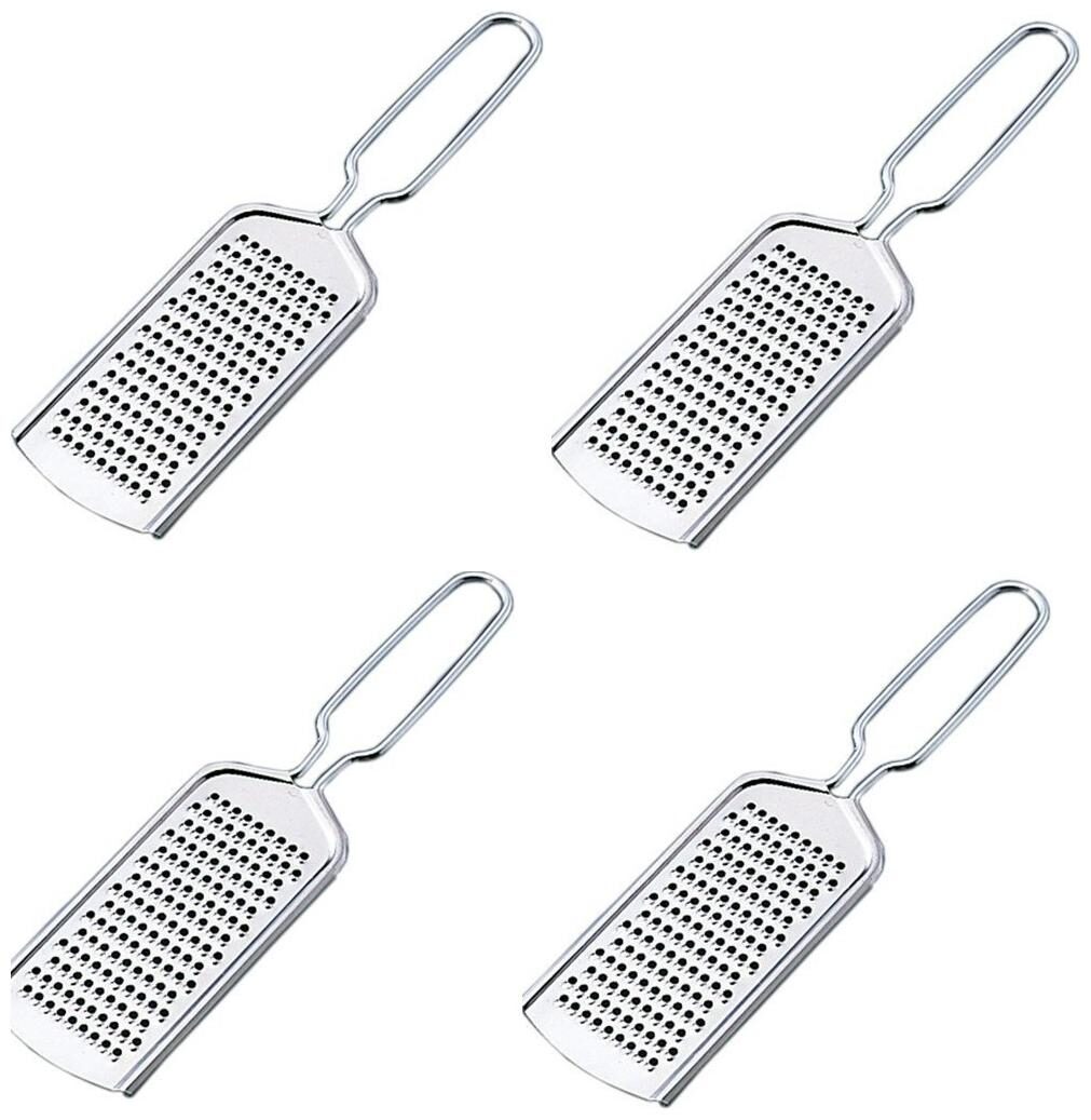 

Total solution Small Stainless Steel Cheese Ginger Garlic Nutmeg Chocolate Grater (Silver) (Pack of 4)