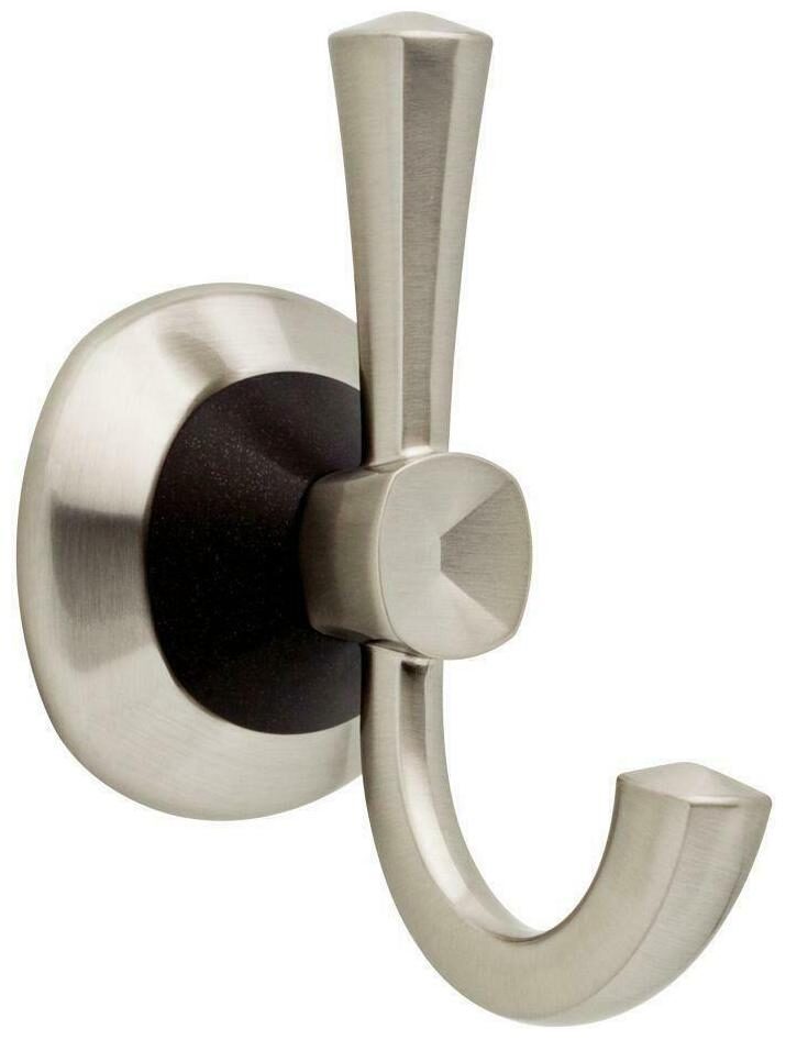 

Towel Hook Zurie Double Towel Hook in Brushed Nickel with Cocoa Bronze