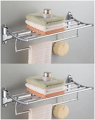 Towel Rack Folding Bathroom Combo Hanger Bathroom Towel Rack Combo Hanger