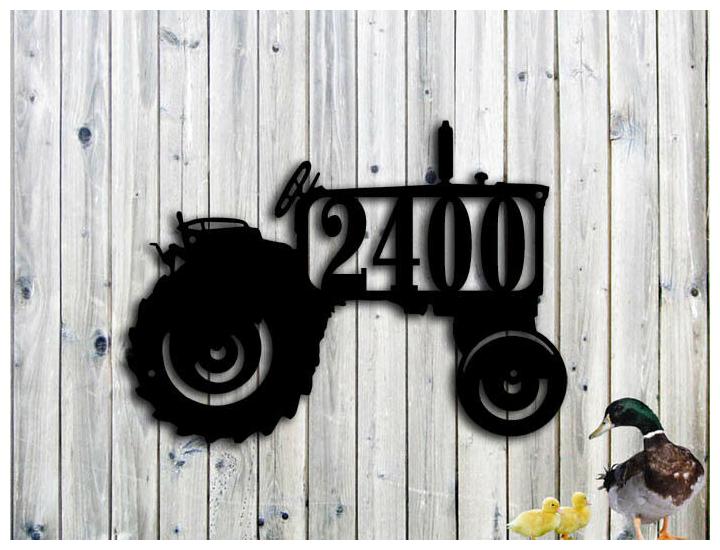 

Tractor Farm Custom Address Sign Steel Metal Sign (23 5 w x 17 25h)