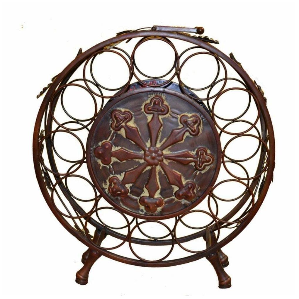 

Traditional Style Metal Wine Rack Brown Brown