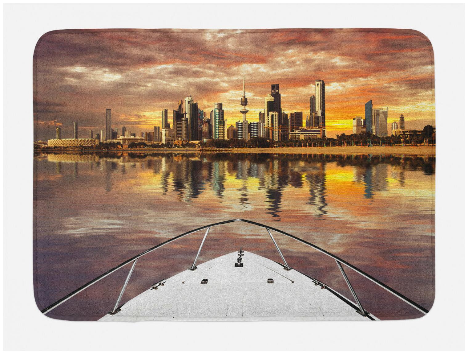 

Travel Bath Mat Kuwait Cityscape Non-Slip Plush Mat 29 5 X 17 5 Inches