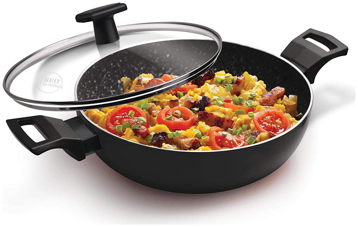 

Treo By Milton Granito Induction Kadhai With Lid 22 cm 2 1 Litre Black
