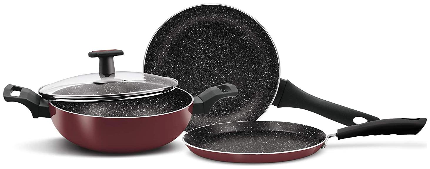

Treo by Milton Granito Induction My Kitchen Set of 4 Burgundy