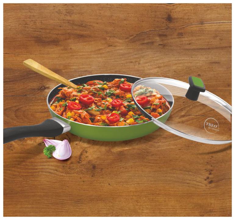 

Treo By Milton La Culinaire Granito Fry Pan 28 Cm With Glass Lid 1 pc 2 5 L Green
