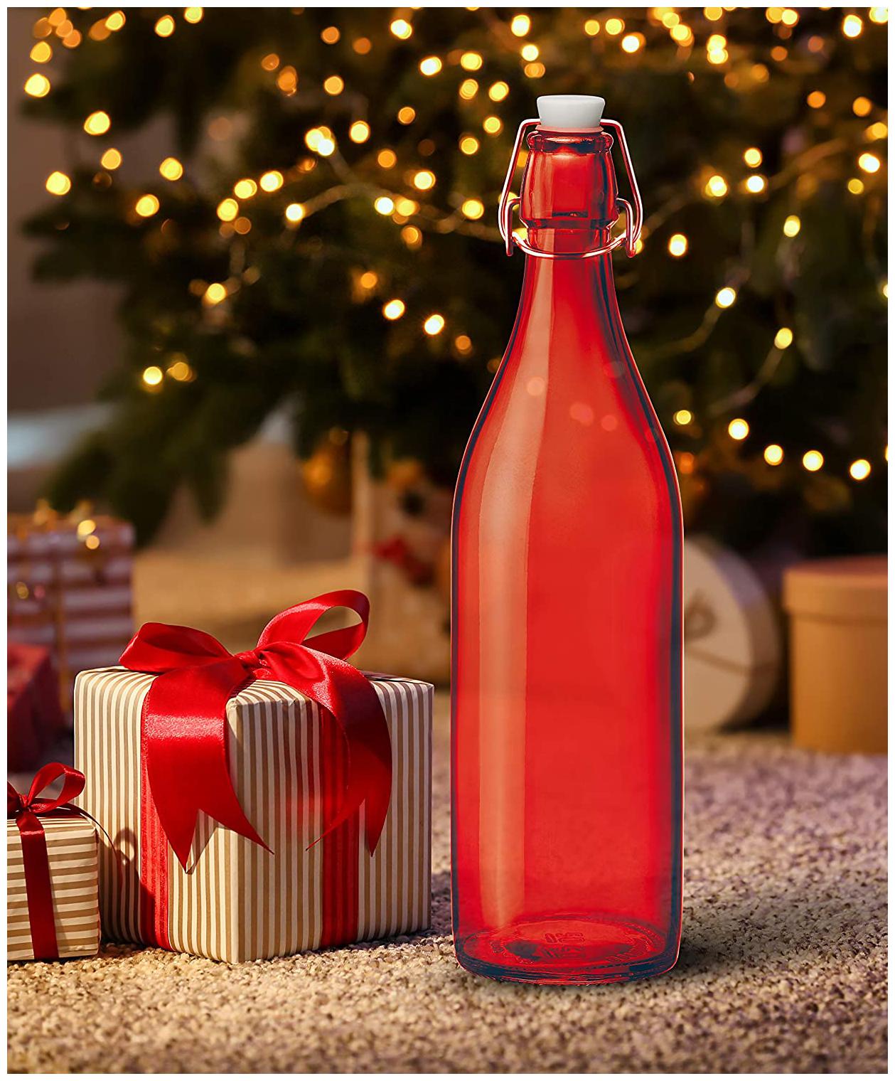 

Treo GIARA BOTTLE 1000ML 1PC RED Glass Red Water Bottle ( 1000 ml Set of 1 )