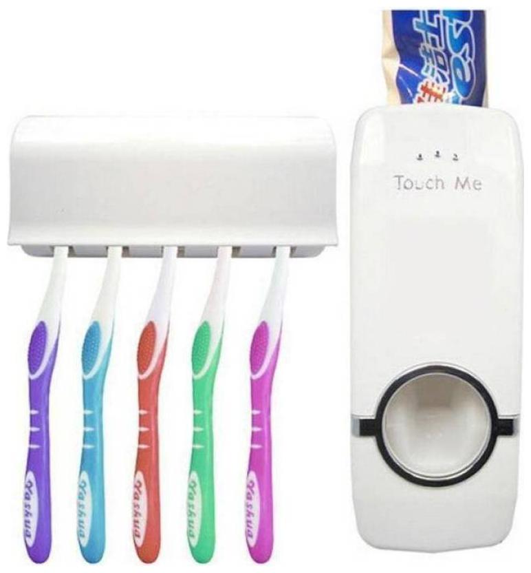 

TRIANGLE ANT Toothpaste Dispenser and 5 Toothbrush Holder for Home Bathroom Acessories