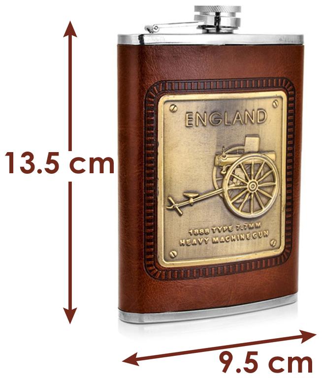 

Triangle Ant 1136 England Brown Hip Flask Leather Coating With 1 Funnel And Alcoholic Drinks Stainless Steel 236 ML
