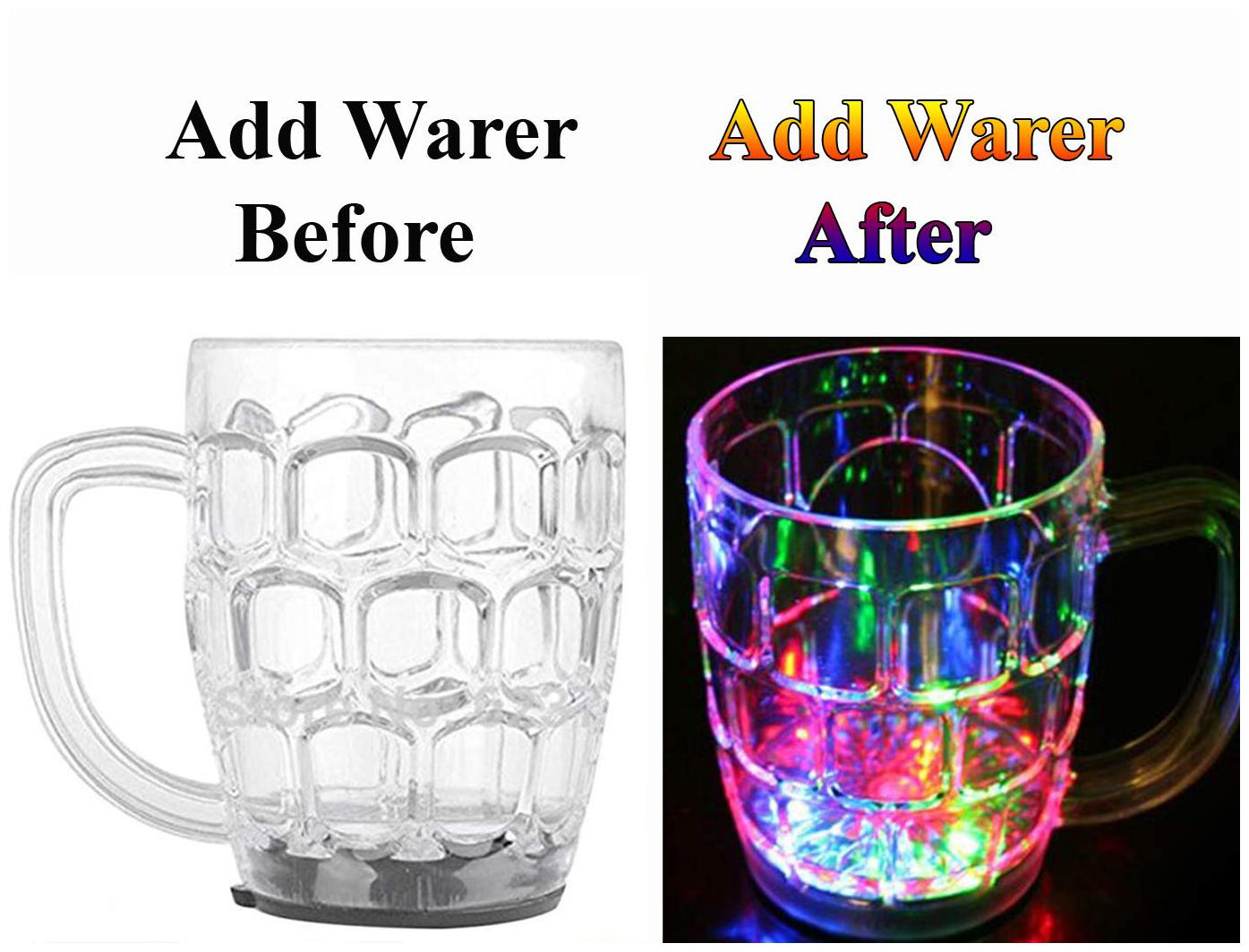 

Triangle Ant Rainbow Color Cup LED Flashing Multicolor Color Changing Light Pour Water or Tea Lighting Cup Kids and Lovers Gift and Parties etc Plastic Mug