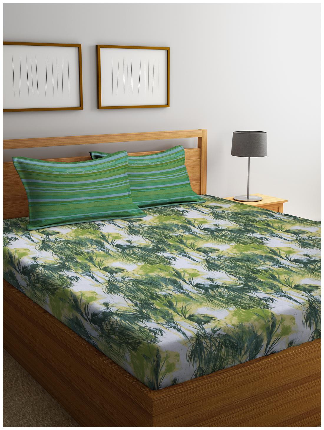 Buy Trident Cotton Abstract Double Size Bedsheet 144 TC ( 1 Bedsheet