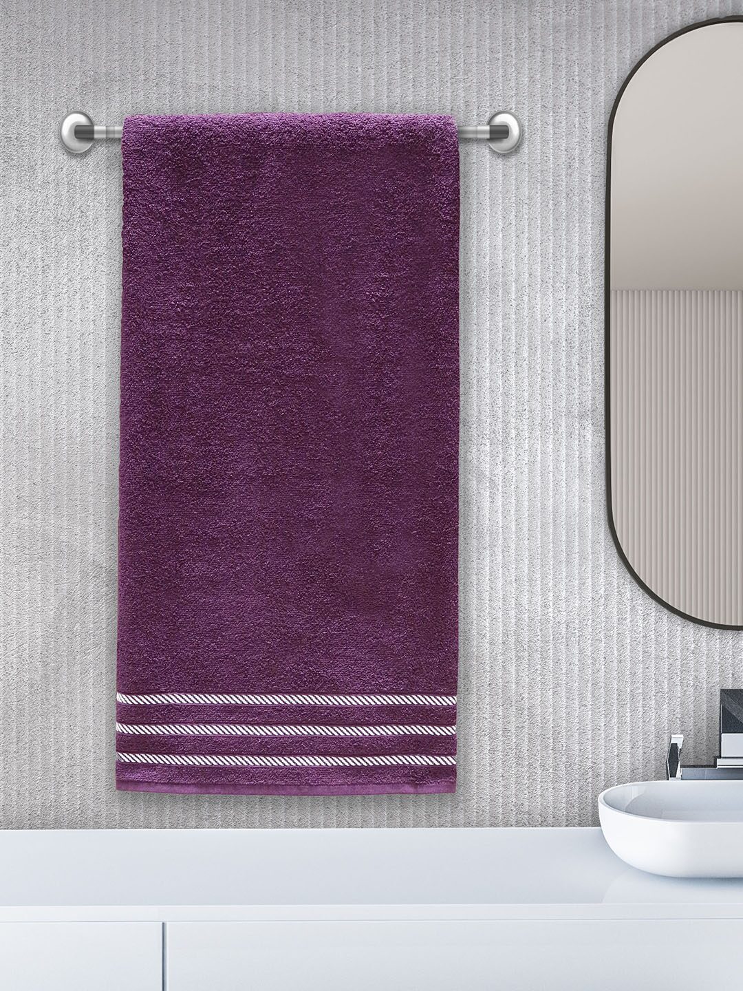 

Trident 380 GSM Cotton Bath Towel ( 2 Pieces Purple )