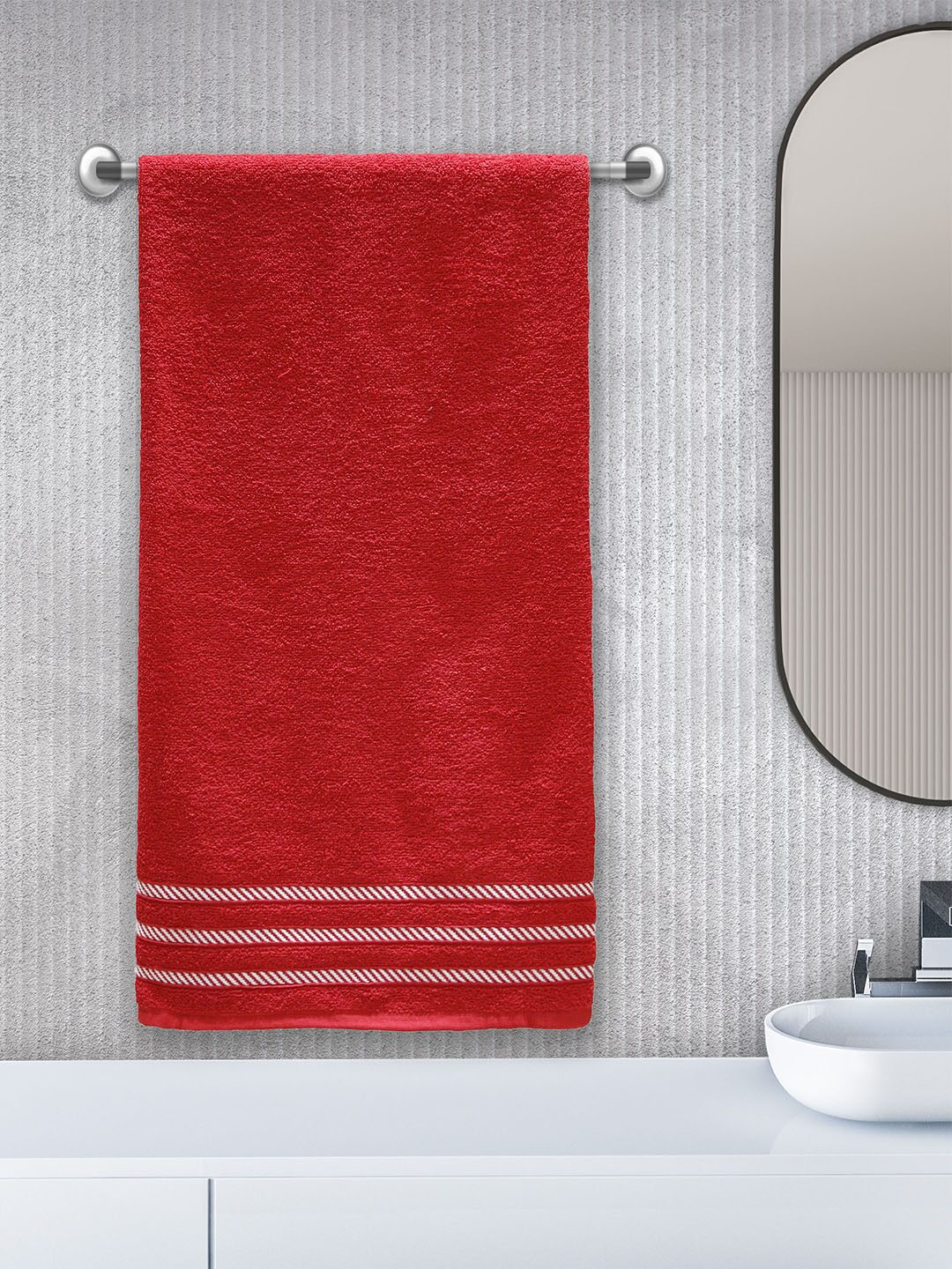 

Trident 380 GSM Cotton Bath Towel ( 2 Pieces Red )