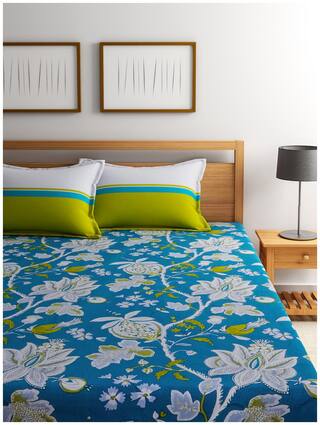 Trident Comfort Living Printed Double Bedsheet - Bluebell 1