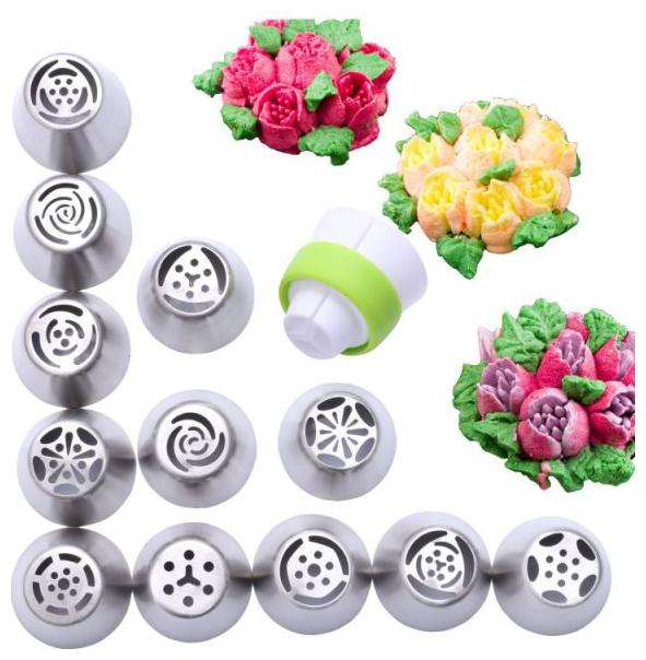 

TryoKart Stainless Steel Russian Icing Nozzles with Piping 12 pcs