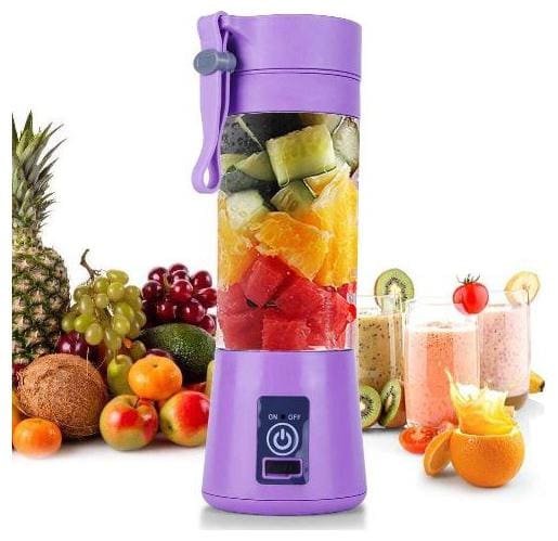 TSV Plastic with Stainless Steel Blade Wireless Rechargeable Mini Automatic Electric Juicer Bottle - (380ml)
