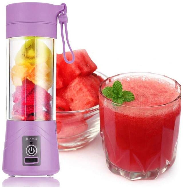 TSV Portable Wireless Rechargeable Juice Cup Mini Automatic Fruit Smoothie Cider Device Electric Juicer Bottle Purple