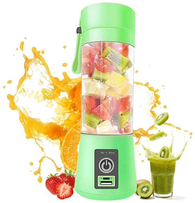 TSV USB Juicer Bottle Blender Handheld Juicer Cup, 380 ml, Rechargeable Battery (Green)