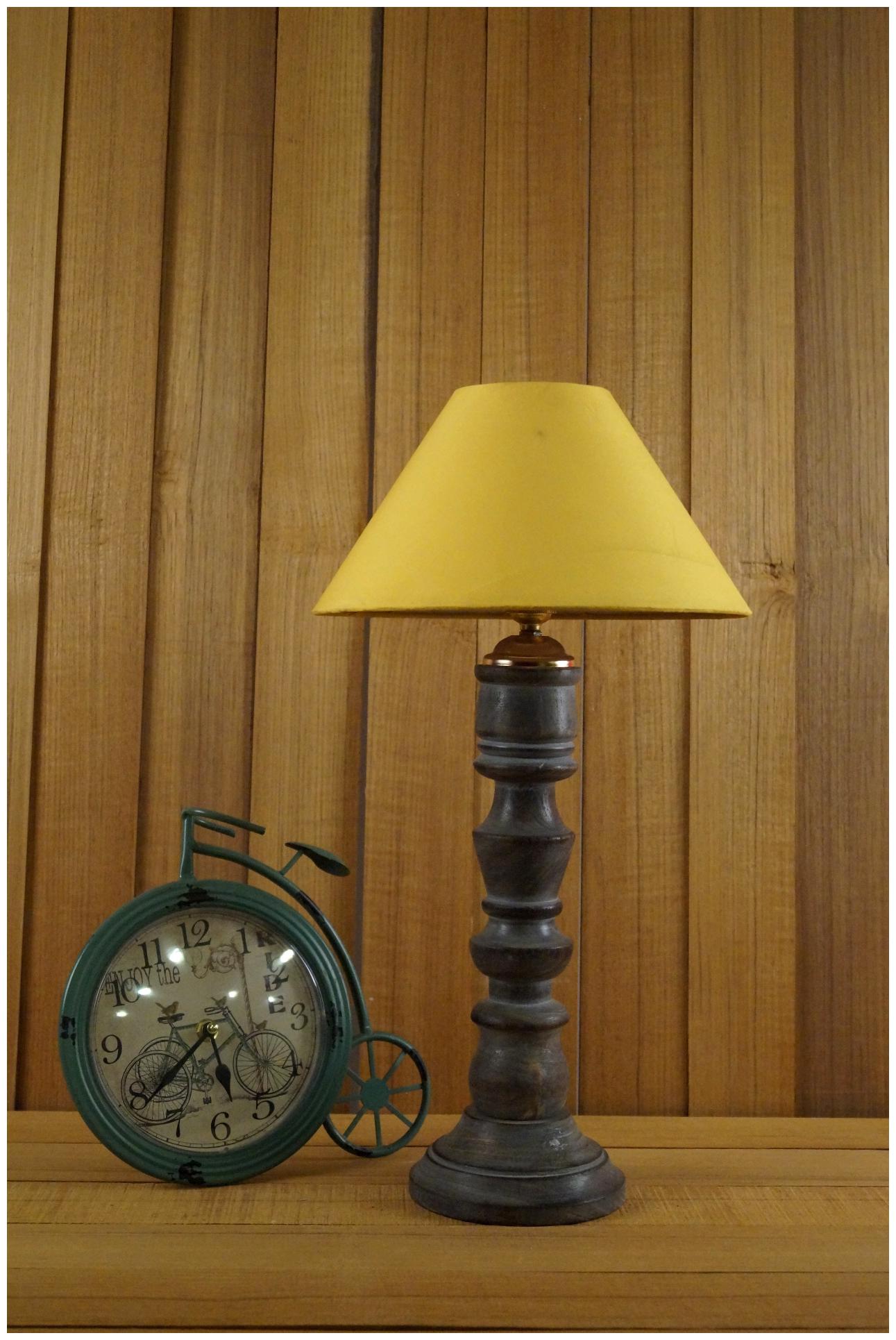 

Tucasa Grey Mango Wood Table Lamp With 10 Pyramid Shade Color--Yellow