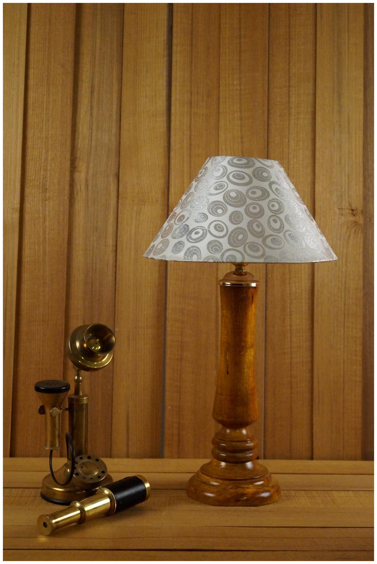 

Tucasa Tan Color Mango Wood Table Lamp With 10 Pyramid Shade Color--White Silver