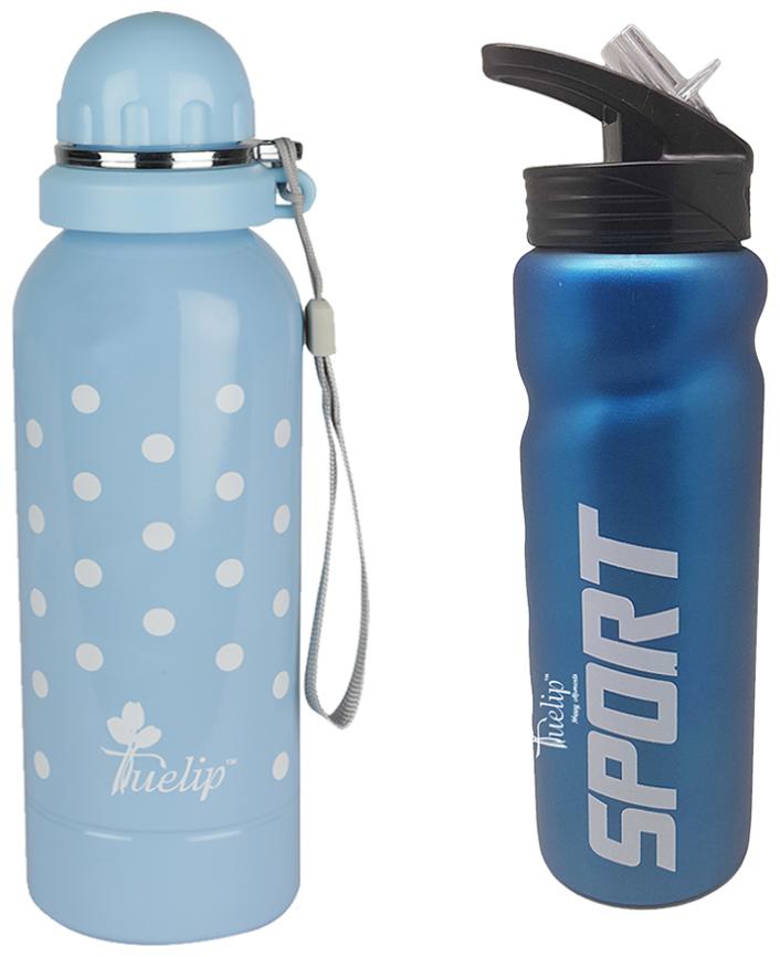 

Tuelip Stainless Steel Blue Water Bottle ( 750 ml Set of 2 )
