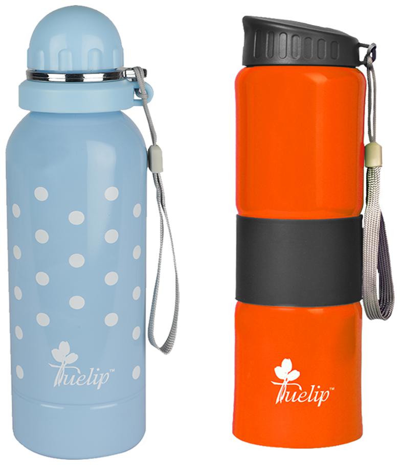 

Tuelip Stainless Steel Blue Orange Water Bottle ( 750 ml Set of 2 )